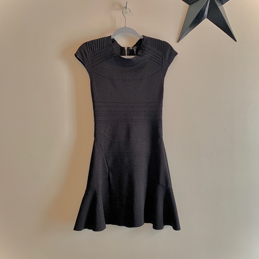 MAJE pleated mini dress black sz 1 (xs)